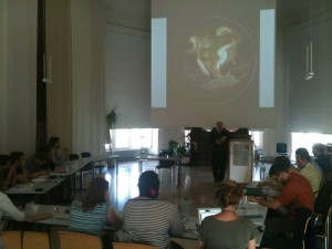 Professor Fleming lecturing on the history of climate science (02 July 2013). 