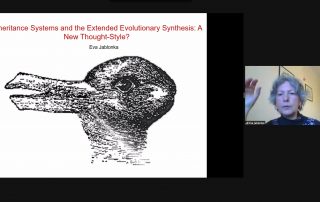 Screenshot of Eva Jablonka's Zoom talk