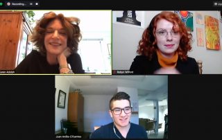 Karen Adolph, Robyn Wilford and Juan Ardila on Zoom