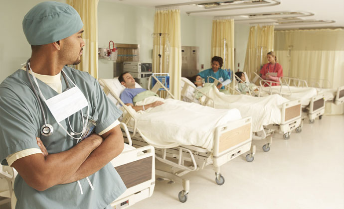 doctor in hospital room