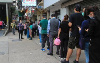 People in line for COVID-19 vaccination