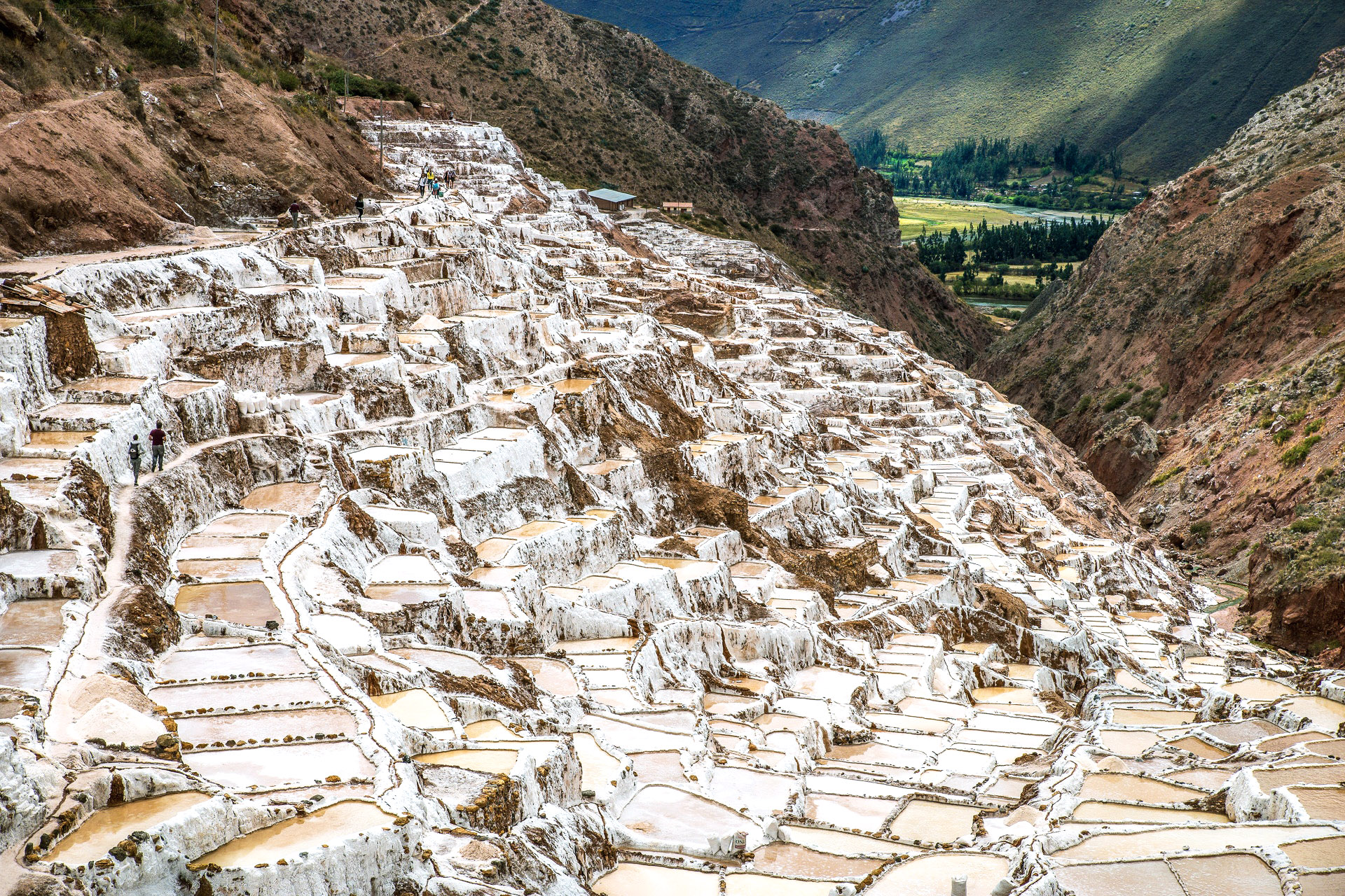 Salt mines on a hillside