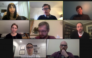 postdocs & host during roundtable on zoom