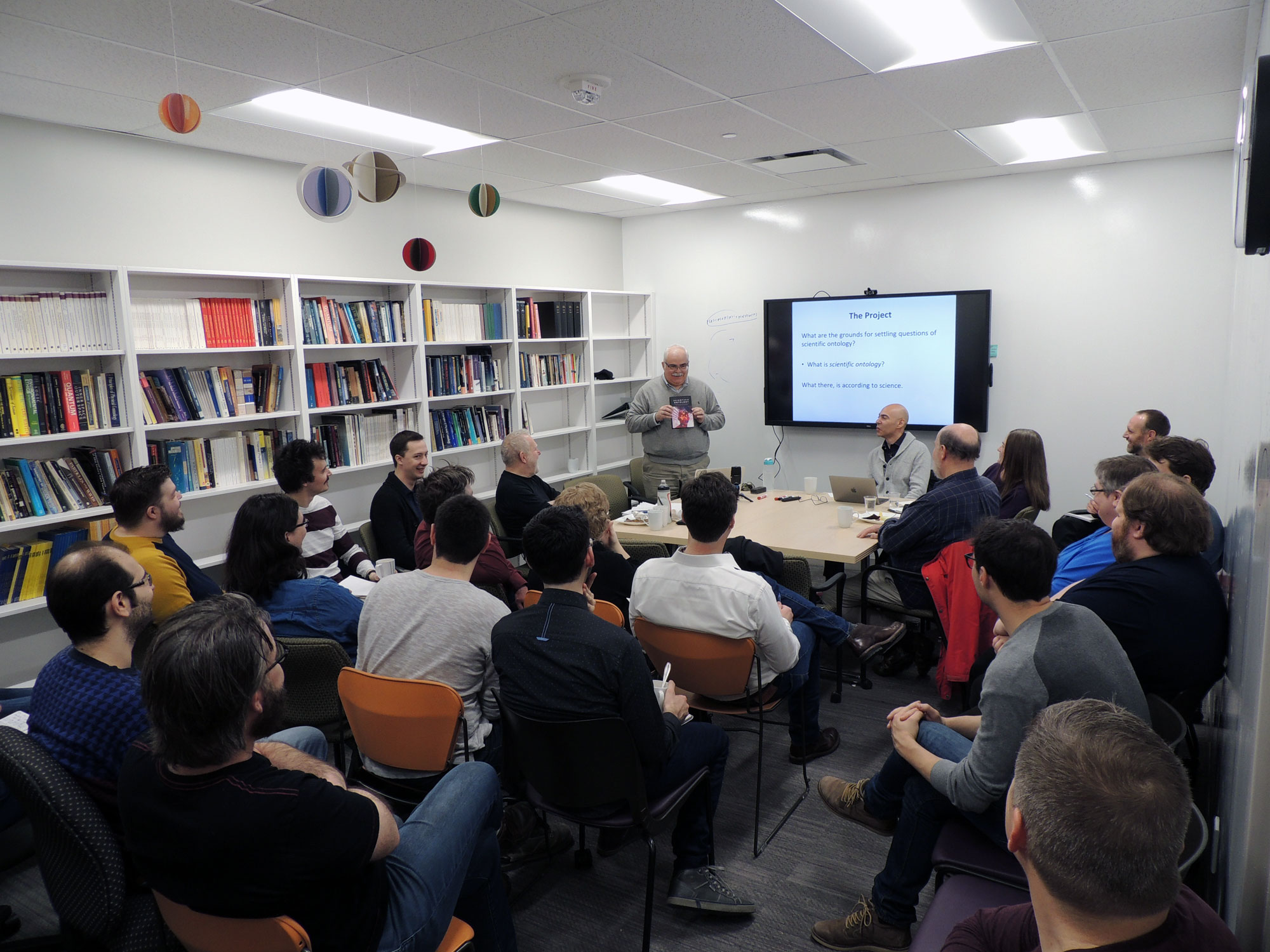 Stathis Psillos presents with Anjan Chakravartty during a visiting fellow event