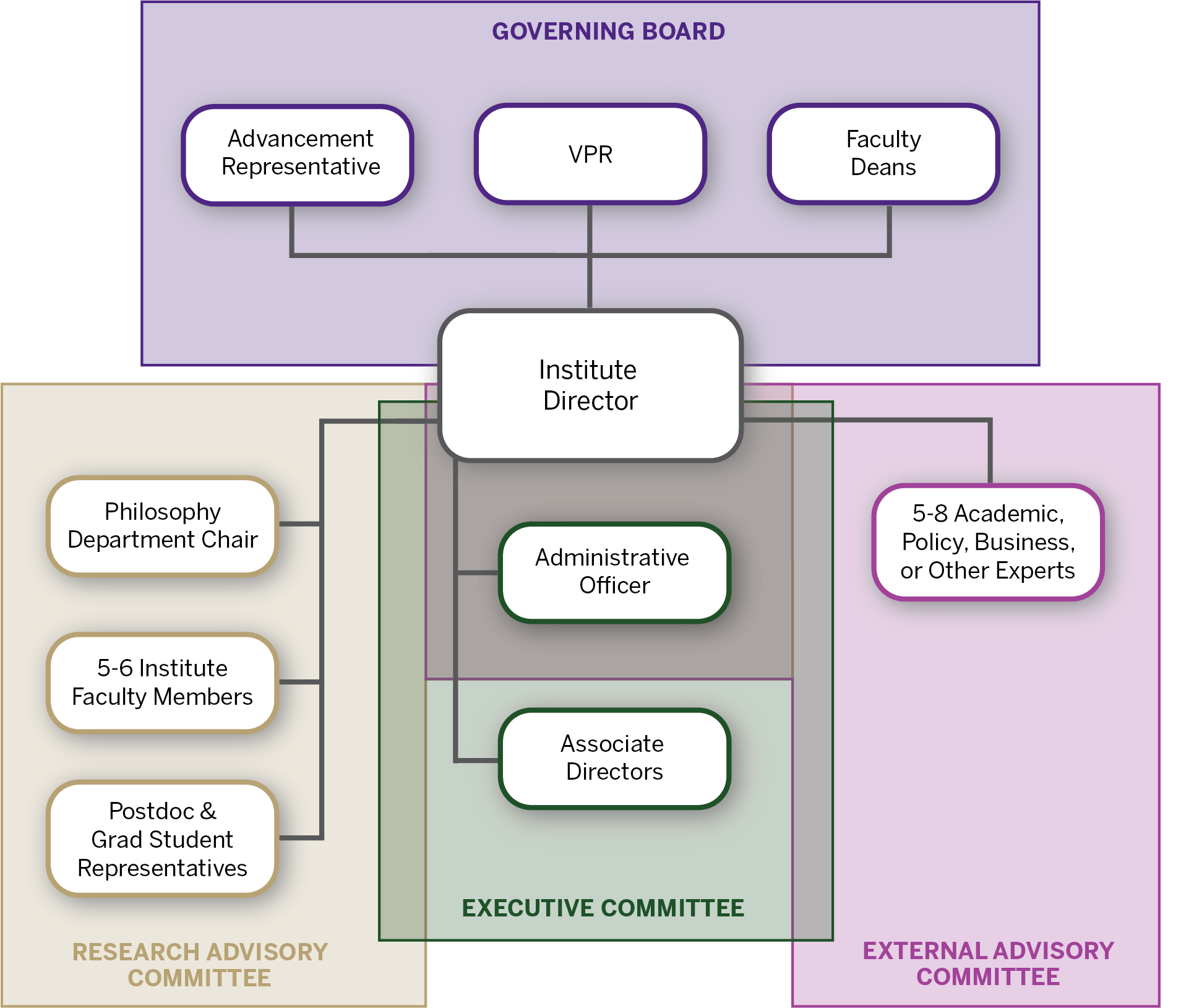 Organizational chart of Rotman Institute governance structure